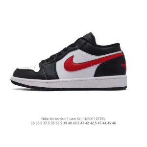 Jordan AJ1 Low Retro Classic Leather Basketball Shoes with Air Cushioning
