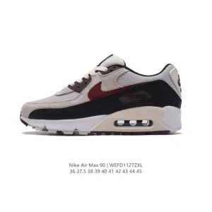 Nike Air Max 90 Retro Running Shoes with Leather and Mesh