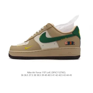 Nike Air Force 1 Low 07 White Leather Sneakers with Air Cushion