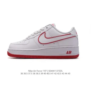 Nike Air Force 1 '07 Low White Leather Sneakers with Air Cushion