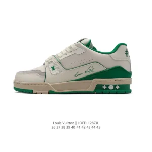 Louis Vuitton Trainer Sneaker Low Thick Sole Leather Fashion Shoes