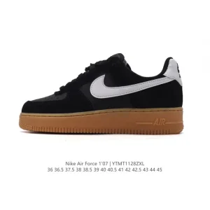 Nike Air Force 1 '07 Low White Leather Sneakers with Air Cushion