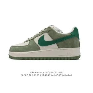 Nike Air Force 1 Low 07 White Bubble Sole Vintage Leather Sneakers