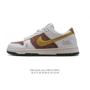Nike Dunk Low LV Collaboration Vintage Leather Basketball Skateboarding Shoes