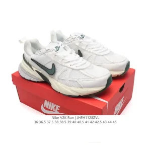Nike V2K Run Retro Running Shoes White Metallic Silver