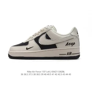 Nike Air Force 1 '07 Low White Leather Casual Sneakers with Air Cushion