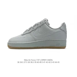 Nike Air Force 1 '07 Low FB8875 White Leather Sneakers with Air Cushion