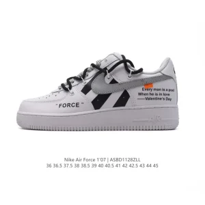 Nike Air Force 1 Low '07 White Sneakers with Air Cushioning and Deconstructed Style
