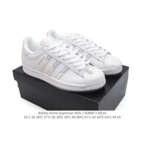 Adidas Dime Superstar Adv Shoes White Leather Skateboarding Sneakers