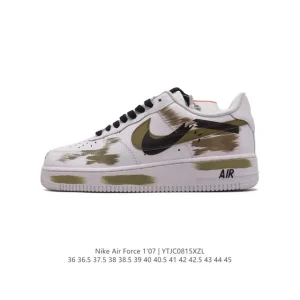 Nike Air Force 1 '07 Low CW2288-111 White Leather Sneakers with Honeycomb Air Cushion