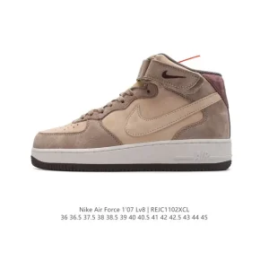 Nike Air Force 1 High 07 Strap Retro White Leather Fashion Sneakers