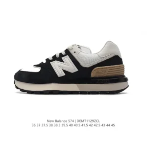 New Balance 574 Retro Pigskin Leather and Fabric Sneakers for Men and Women