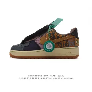 Travis Scott x Nike Air Force 1 Low Patchwork Sneaker with Corduroy and Leather