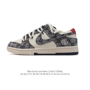 Nike Dunk Low Retro Gucci Collab Deconstructed Dual Laces Skate Shoes