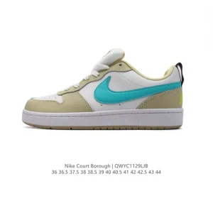Nike Court Borough Low Unisex Sneakers with Leather Upper and Cushioned Insole