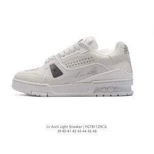 Louis Vuitton Trainer Sneaker Low Men's Fashion Thick Sole Leather Shoes
