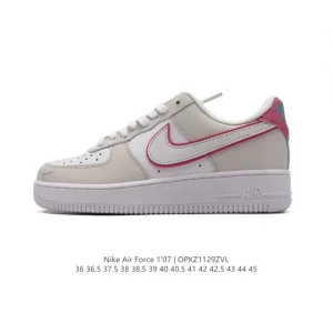 Nike Air Force 1 '07 Low White Leather Sneakers with Air Cushion
