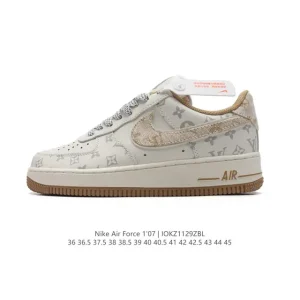 Nike Air Force 1 '07 Low LV Collaboration White Leather Sneakers