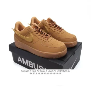 Nike Air Force 1 Ambush Low SP Leather Sneakers with Extended Swoosh