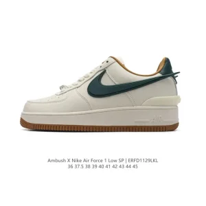 Nike Air Force 1 Ambush Low SP Leather Sneakers with Extended Swoosh