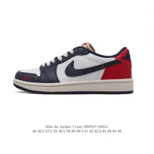 Jordan AJ1 Low Retro Classic Leather Basketball Shoes with Air Cushion