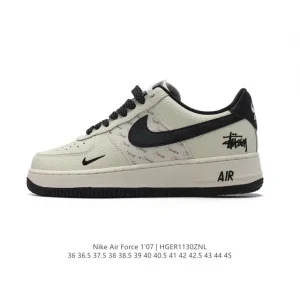 Nike Air Force 1 Low 07 Classic White Leather Sneakers with Air Cushion