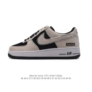 Nike Air Force 1 '07 Low White Leather Sneakers with Air Cushioning