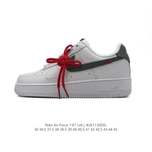 Nike Air Force 1 '07 Low White Leather Sneakers with Air Cushion