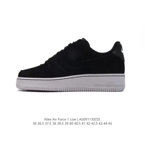 Nike Air Force 1 '07 Low White Leather Sneakers with Air Cushioning