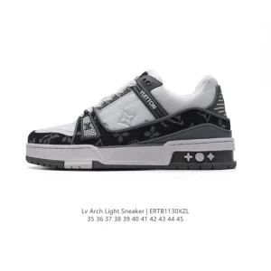Louis Vuitton Trainer Sneaker Low Leather Shoes with Thick Sole