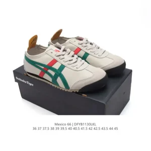 ASICS Onitsuka Tiger Mexico 66 Classic Leather Retro Sneakers for Men and Women