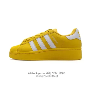 Adidas Originals Superstar XLG Leather Platform Sneakers with Shell Toe
