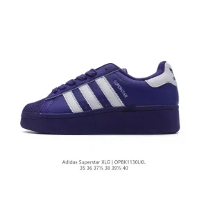 Adidas Originals Superstar XLG Leather Platform Sneakers with Shell Toe