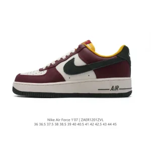 Nike Air Force 1 '07 Low White Leather Sneakers with Air Cushion