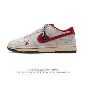 Nike Dunk Low Retro Vintage Basketball Sneakers with Leather Upper