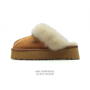 UGG Women's Cozy Winter Slipper Boots with Fluffy Collar and Thick Sole