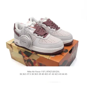 Nike Air Force 1 '07 Low White Leather Casual Sneakers with Air Cushioning