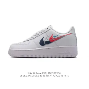 Nike Air Force 1 '07 Low White Leather Sneakers with Air Cushion