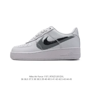 Nike Air Force 1 '07 Low White Leather Casual Sneakers with Air Cushion