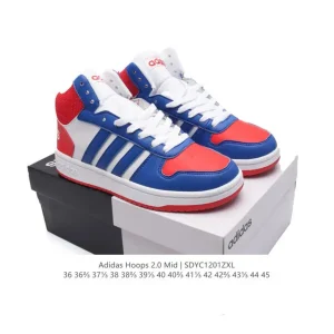 Adidas Hoops 2.0 Mid Roman Retro Leather Sneakers for Men and Women