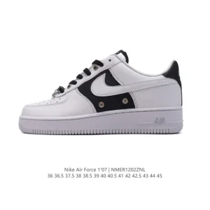 Nike Air Force 1 '07 Low DA8571 White Leather Sneakers with Honeycomb Air Cushion