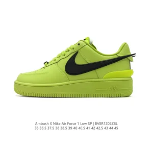 Nike Air Force 1 Low Ambush Collaboration Leather Sneakers with Extended Swoosh