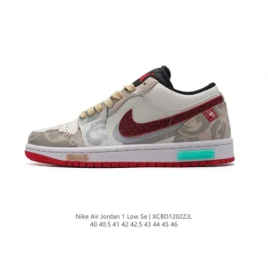 Jordan Air AJ1 Low Retro Classic Leather Basketball Shoes with Air Cushion