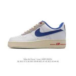 Nike Air Force 1 '07 Low White Leather Casual Sneakers with Air Cushioning