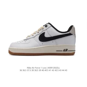 Nike Air Force 1 '07 Low White Leather Sneakers with Air Cushioning