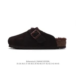 Birkenstock Boston VL Suede Fur Lined Soft Footbed Clog Shoe