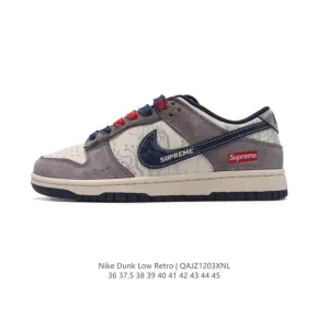 Nike Dunk Low Retro Vintage Basketball Sneakers in Leather and Synthetic