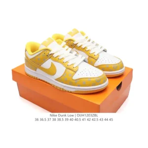 Nike Dunk Low Louis Vuitton Collaboration Vintage Leather Basketball Skateboarding Shoes