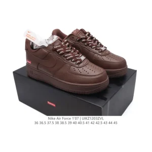 Nike Air Force 1 Low White Leather Casual Sneakers with Air Cushion