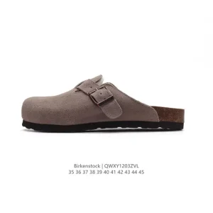 Birkenstock Boston VL Suede Soft Footbed Clog with Metal Buckle